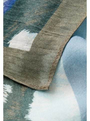 Camel Active Schal mit Allover Print in Weiß-Blau