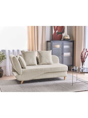Beliani Chaiselongue MERI in Beige/Braun - (W) 155 x (H) 76 x (L) 69 cm linksseitig