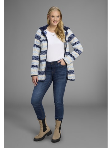 Polarino Fleecejacke in blau-woll weiß