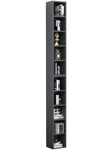 VCM  Holz CD DVD Stand Aufbewahrung Deko Regal Megosa S in Anthrazit