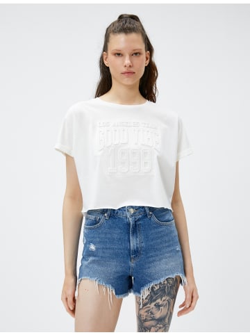 KOTON T-shirt in Ekru