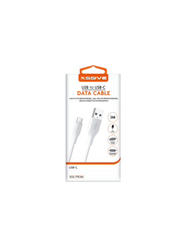 COFI 1453 2.4A 3 Meter Datenkabel 2.4A USB zu Typ-C (USB-C) Schnell in Weiß