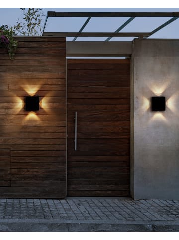 Beliani 2er-Set LED-Wandleuchte für den Außenbereich RAMAPO in Schwarz