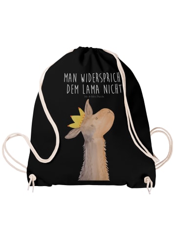 Mr. & Mrs. Panda Jutebeutel Lamakopf König mit Spruch in Schwarz