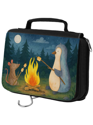 Mr. & Mrs. Panda Kosmetiktasche Pinguin Lagerfeuer Design ohne S... in Weiß