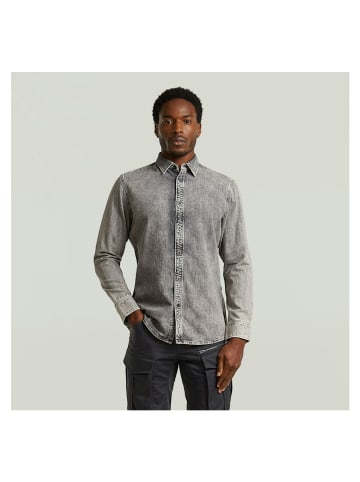 G-Star Raw Langarmhemd in sun faded graphite grey