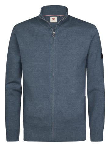 Petrol Industries Melierte Strickjacke mit Zipper ironfield in Blau