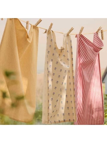 IB Laursen Geschirrtuch ELISABETH Natur mit Blauen Blumen