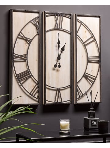 Beliani Wanduhr COATLAN in Braun/Schwarz - (W) 75 x (H) 75 x (L) 4 cm