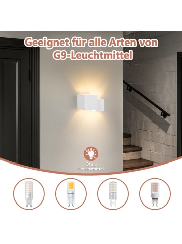 ZMH Wandleuchte in weiß 2-flammige G9 Up and Down Design Gips Modern