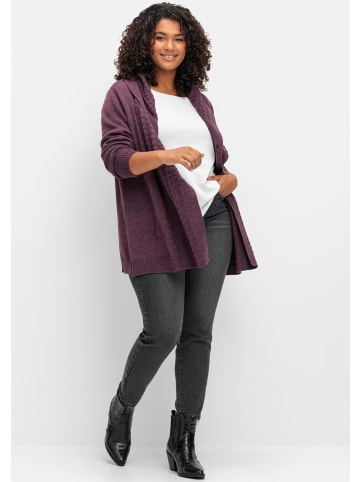 sheego by Joe Browns Kapuzenstrickjacke in brombeer