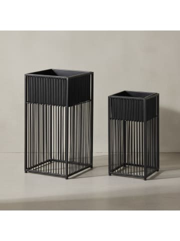 KADIMA DESIGN Blumentopf 2er Set Metall Pflanzkübel mit Gestell