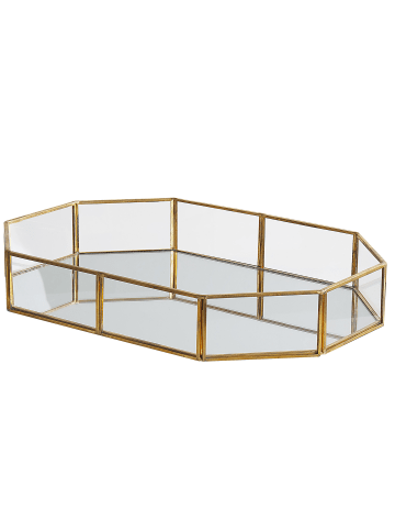 Beliani Tablett CHABRIS in Gold/Transparent - (W) 32 x (H) 6 x (L) 22 cm