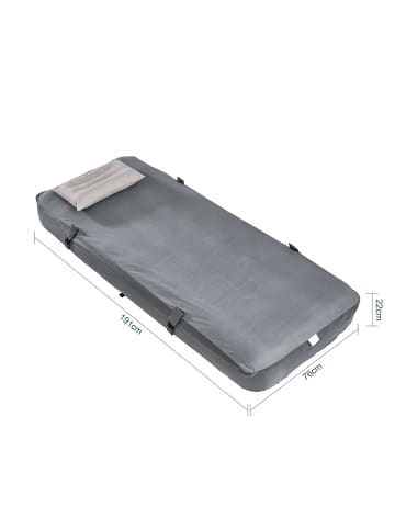 SoBuy Aufblasbare Liege in Mattgrau - (W) 76 x (H) 22 x (L) 191 cm