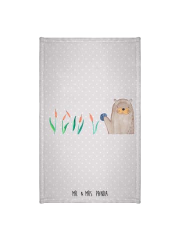 Mr. & Mrs. Panda Gästetuch Otter Stein ohne Spruch in Grau Pastell