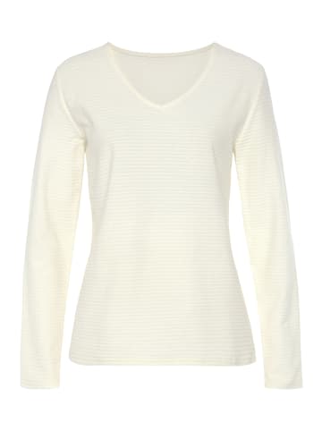 LASCANA Langarmshirt in creme, schwarz