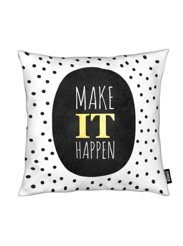 Juniqe Kissen "Make It Happen" in Gelb & Schwarz