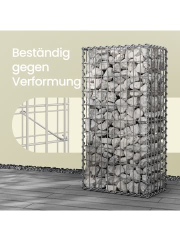 SONGMICS Gabionen Patya in Silbern - (B)100 x (H)50 x (T)30 cm