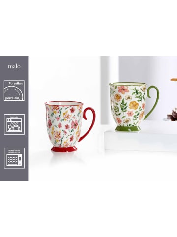 Ritzenhoff & Breker 6er Set Henkelbecher Malo 320 ml in grün-rot