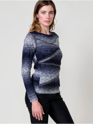 KOROSHI Damen-Jerseystrick mit Metallic-Detail in blau