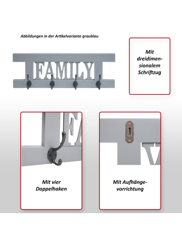 MCW Wandgarderobe C60 Family im Shabby-Look, Weiß lackiert