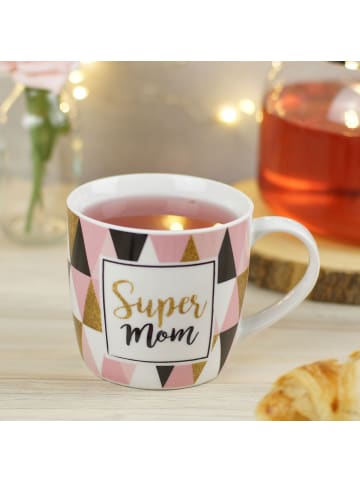 Geda Labels Tasse Super Mom Muster in Rosa - 300 ml