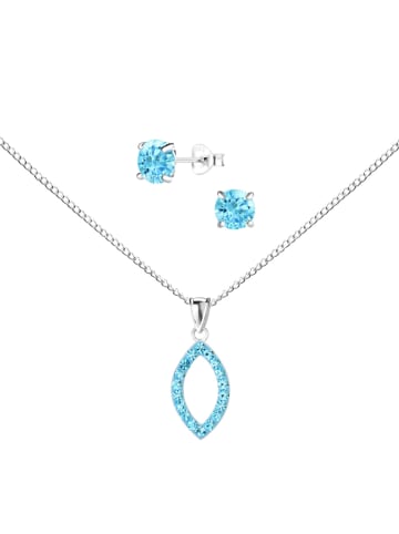 Alexander York Schmuckset MARQUISE Zirkonia aqua in 925 Sterling Silber, 4-tlg.