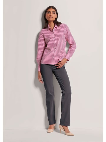 MADELEINE Streifenbluse aus reiner Baumwolle in magenta / wollweiß