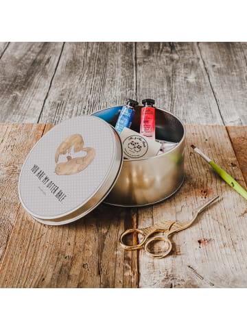 Mr. & Mrs. Panda Dose Otter Herz mit Spruch in Grau Pastell