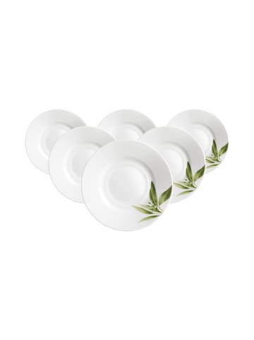 Ritzenhoff & Breker 6er Set Kaffeeuntertassen Evora ø 15 cm in weiß-grün