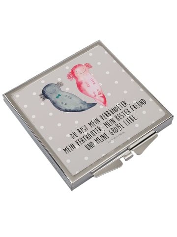 Mr. & Mrs. Panda Handspiegel Axolotl Freundin mit Spruch in Grau Pastell