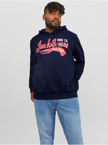 Jack & Jones Kapuzenpullover Plus Size Hoodie mit Print JJELOGO in Navy