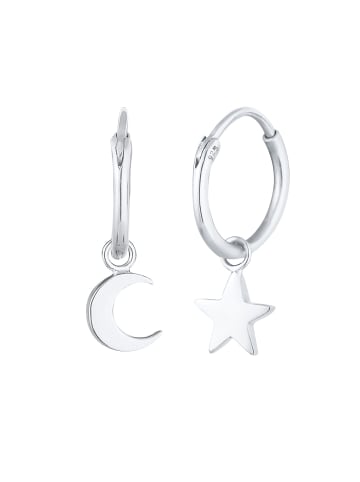 Elli Ohrringe 925 Sterling Silber Astro, Halbmond, Sterne, Stern in Silber