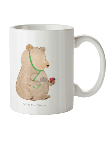 Mr. & Mrs. Panda Tasse Bär Arzt ohne Spruch in Weiß