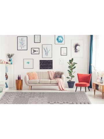Kayoom Kurzflor Teppich Lina 325 in multi - taupe - rechteckig
