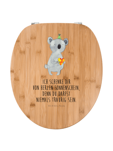 Mr. & Mrs. Panda Toilettendeckel Koala Geschenk mit Spruch in Braun