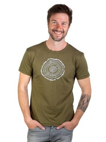Life-Tree Rundhals T-Shirt für Herren in grün