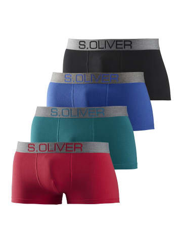 S. Oliver Boxershorts in rot, petrol, blau, schwarz