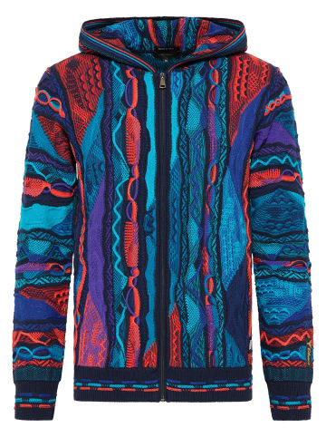 Carlo Colucci Kapuzenstrickjacke Conzem in Navy