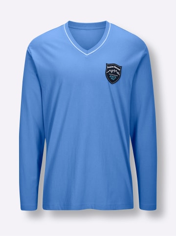 WITT WEIDEN Schlafanzug-Shirt in mittelblau
