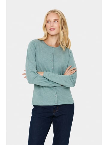 SAINT TROPEZ Strickjacke A8661, Classic fit in Blue Surf Melange