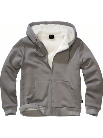 Brandit Jacke "Sweatjacket Teddylining" in Grau