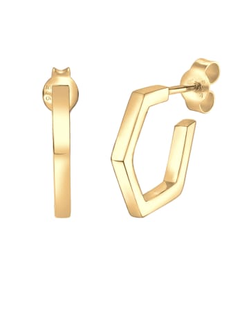 Elli Ohrringe 925 Sterling Silber Geo, Hexagon in Gold