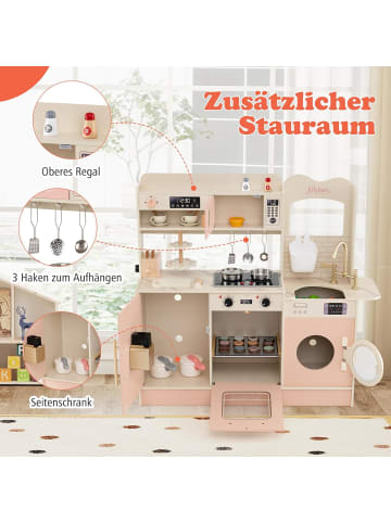 COSTWAY Kinderküche Spielküche ab 3 Jahren in Rosa