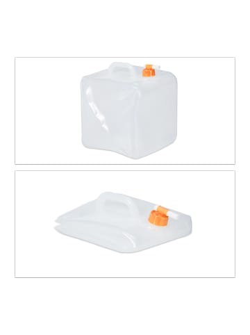 relaxdays 4 x Wasserkanister in Transparent/ Orange - 20 Liter