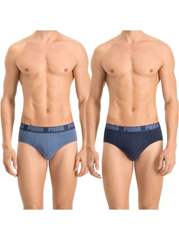 Puma Bodywear Slips 8er Pack in Navy / Blau melange