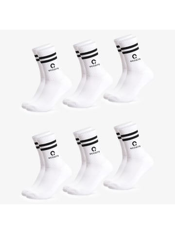 Occulto 3er Pack Logo Tennissocken mit Streifen Ray in Schwarz-Weiß