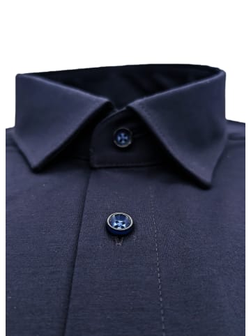 OLYMP  24/Seven Jerseyhemd modern fit in Blau gemustert