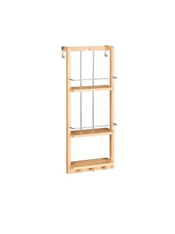 relaxdays Bad-Hängeregal in Natur - (B)28,5 x (H)70 x (T)10 cm