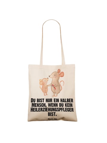 Mr. & Mrs. Panda Shopping Tasche Heilerziehungspfleger Herz mit ... in Creme